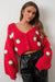 Red 3D Rose Knit Cardigan